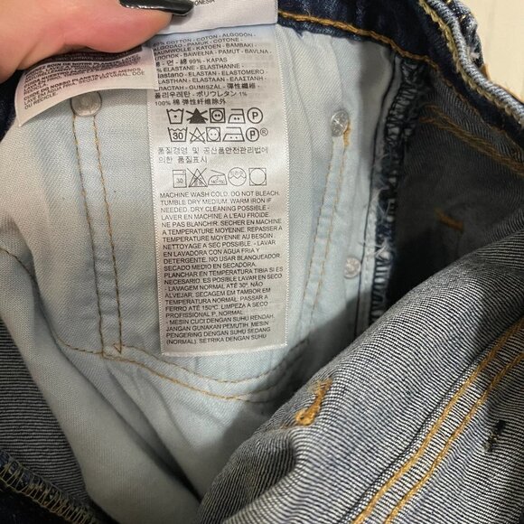 Levi's Men's Dark Wash Factory Faded 505 Straight Leg Fit Jeans Size 40 30 - Picture 6 of 9